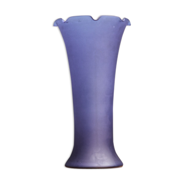 Cobalt blue frosted glass vase