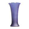 Vase en verre givré bleu cobalt