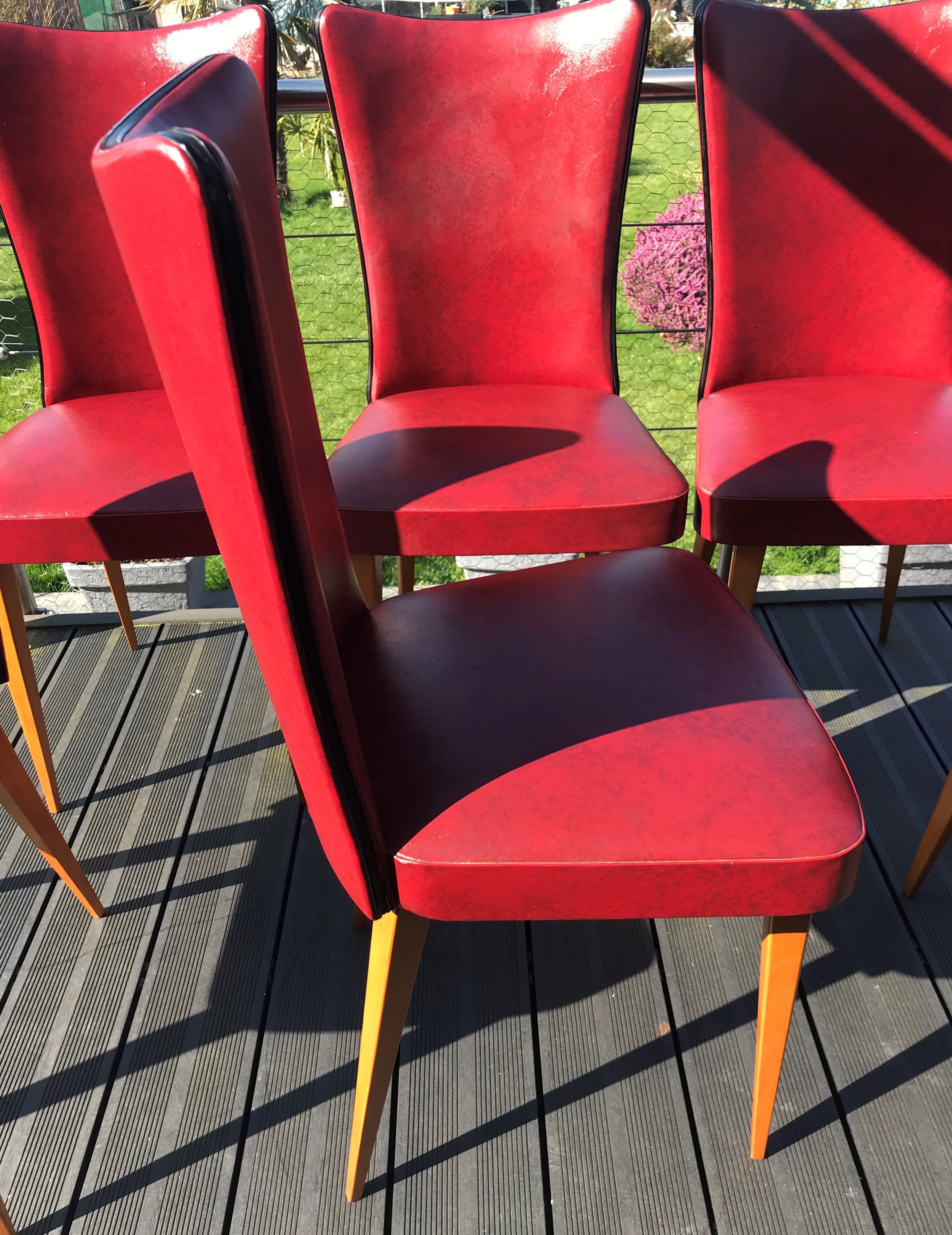 Six chairs feet spindles 1950