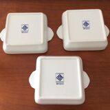 Set of 3 square plates of Tognana porcelain presentation