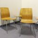 4 Swiss modernist chairs, moulded plywood and metal – circa 1960