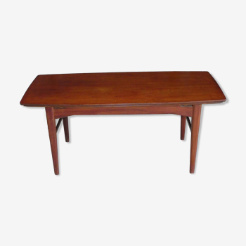 Table basse scandinave en teck monte et baisse, danemark 1960