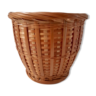 Wicker pot/rattan cache 70s