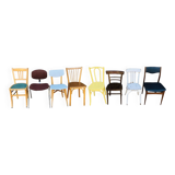 Set of 8 mismatched chairs