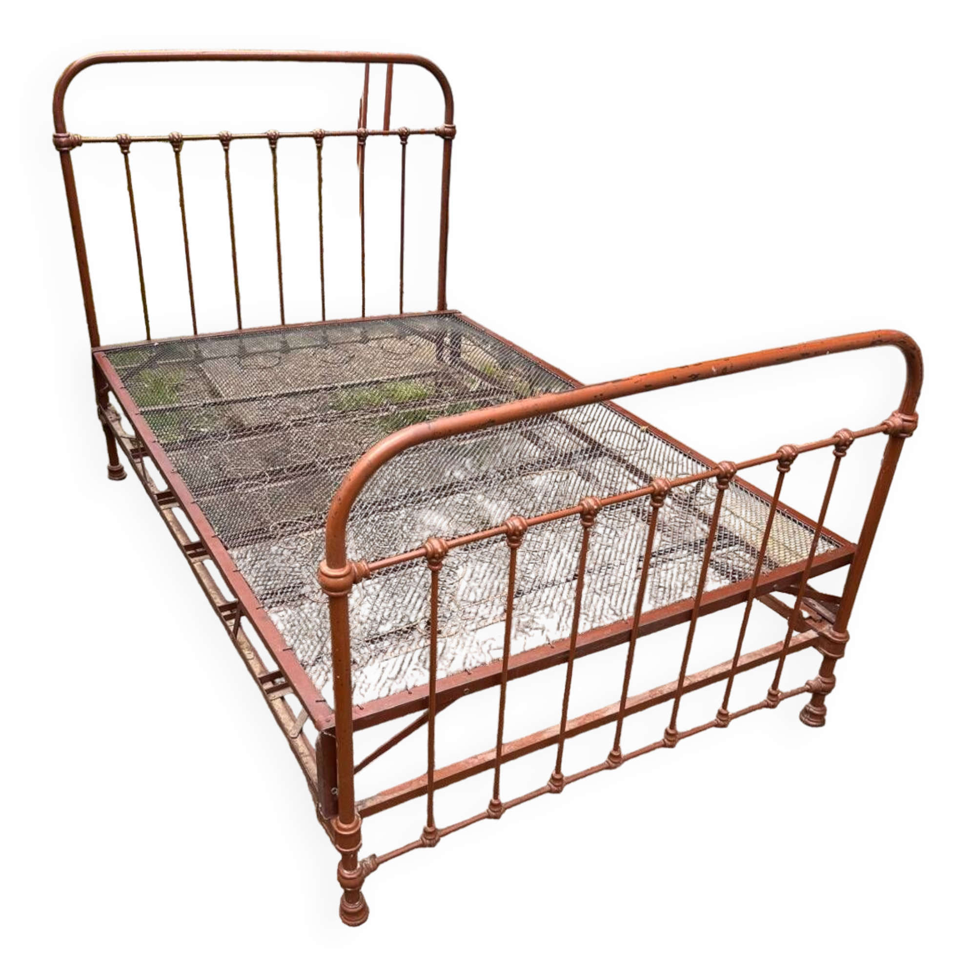 Metal bed with box spring