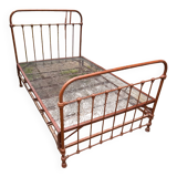 Metal bed with box spring