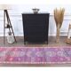 Vintage Turkish Oushak Handmade Cotton Purple Wool Runner Rug 80x348