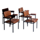 Lot de 4 fauteuils vintage avec une structure en métal
