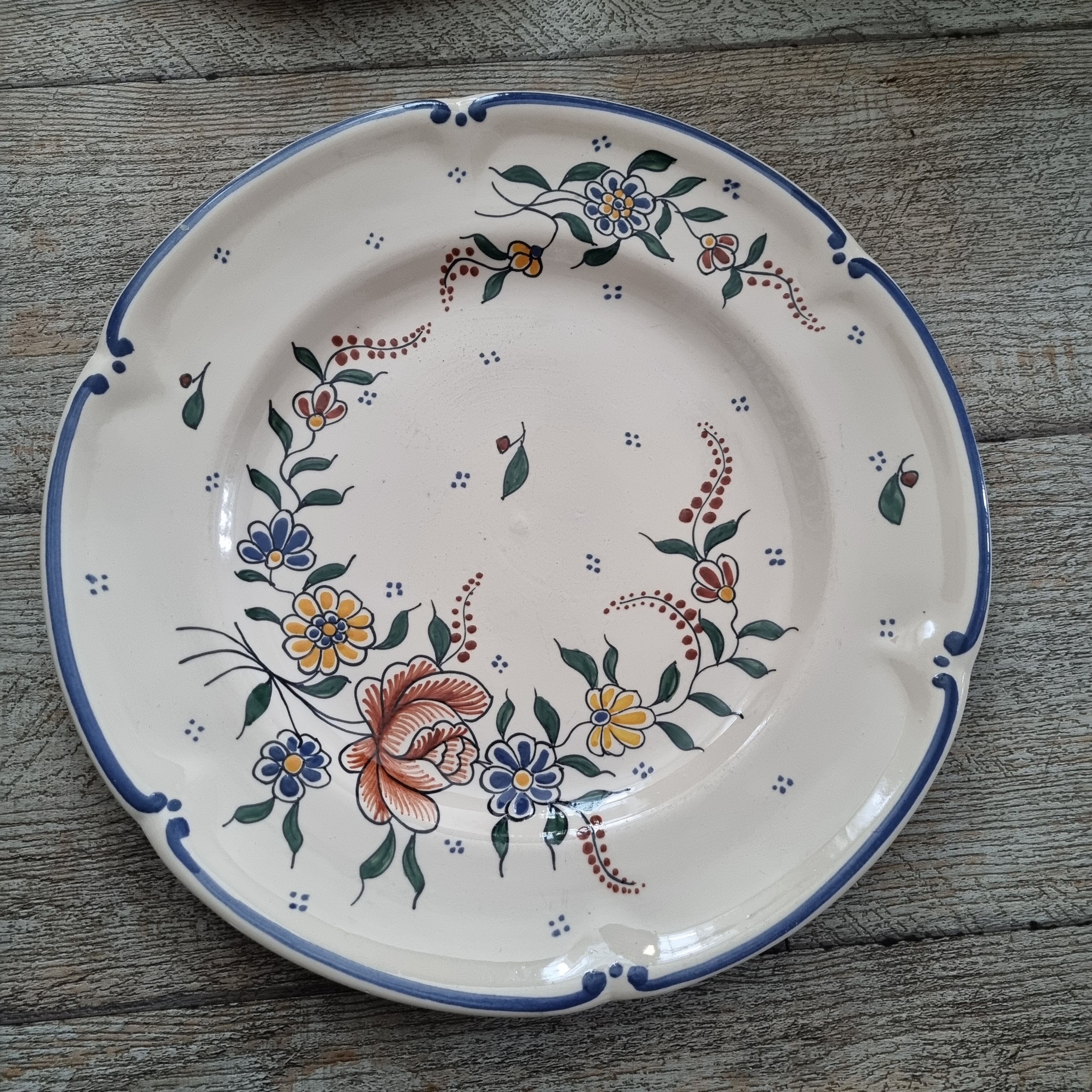 Old earthenware dish from Desvres