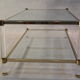 Plexiglass, glass and brass coffee table after Romeo Rega