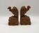 Unusual Pair of Vintage Hand-Carved Vulture on a Rock Wooden Bookends