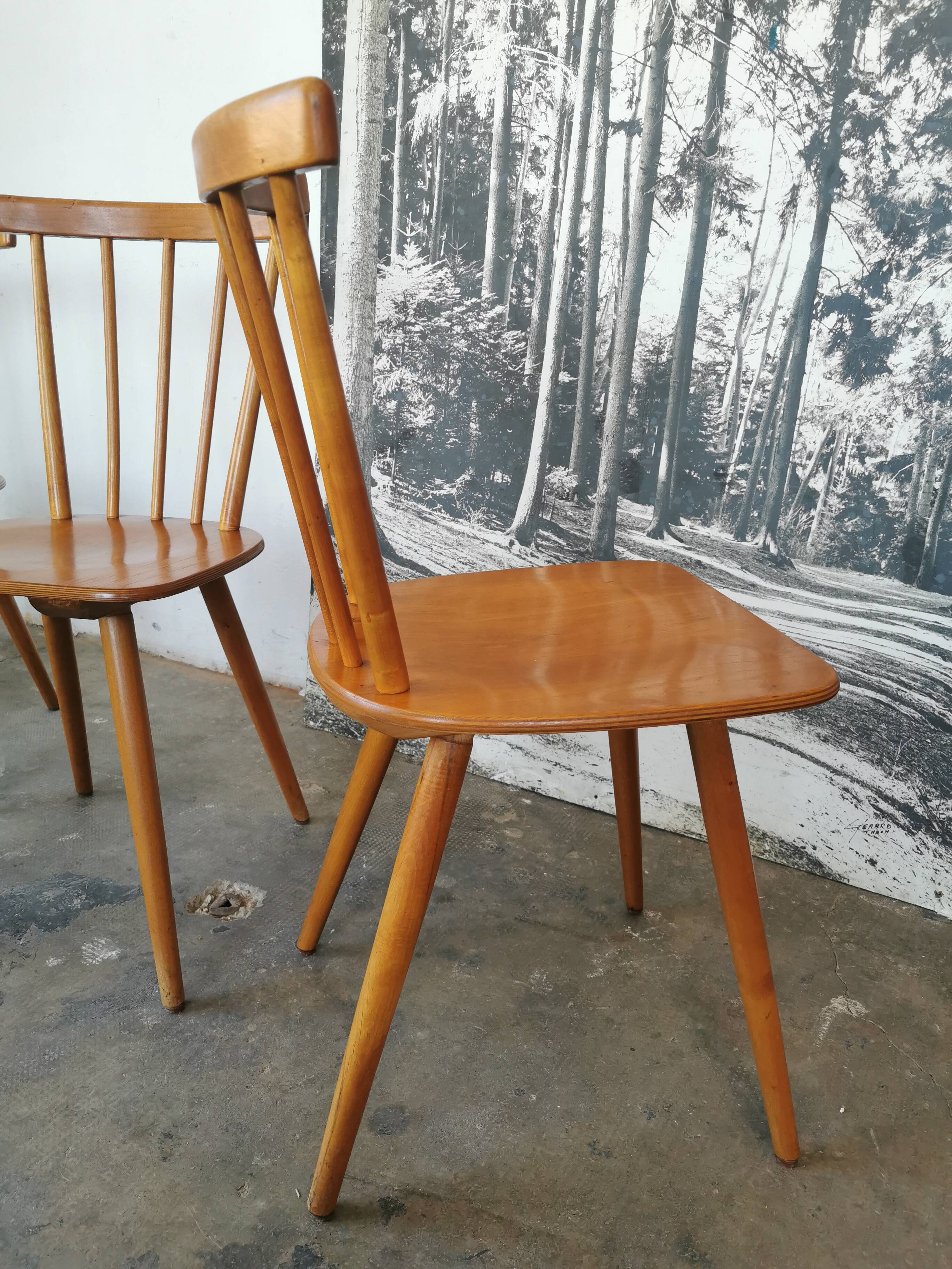 Set of 4 vintage bar bistro chairs
