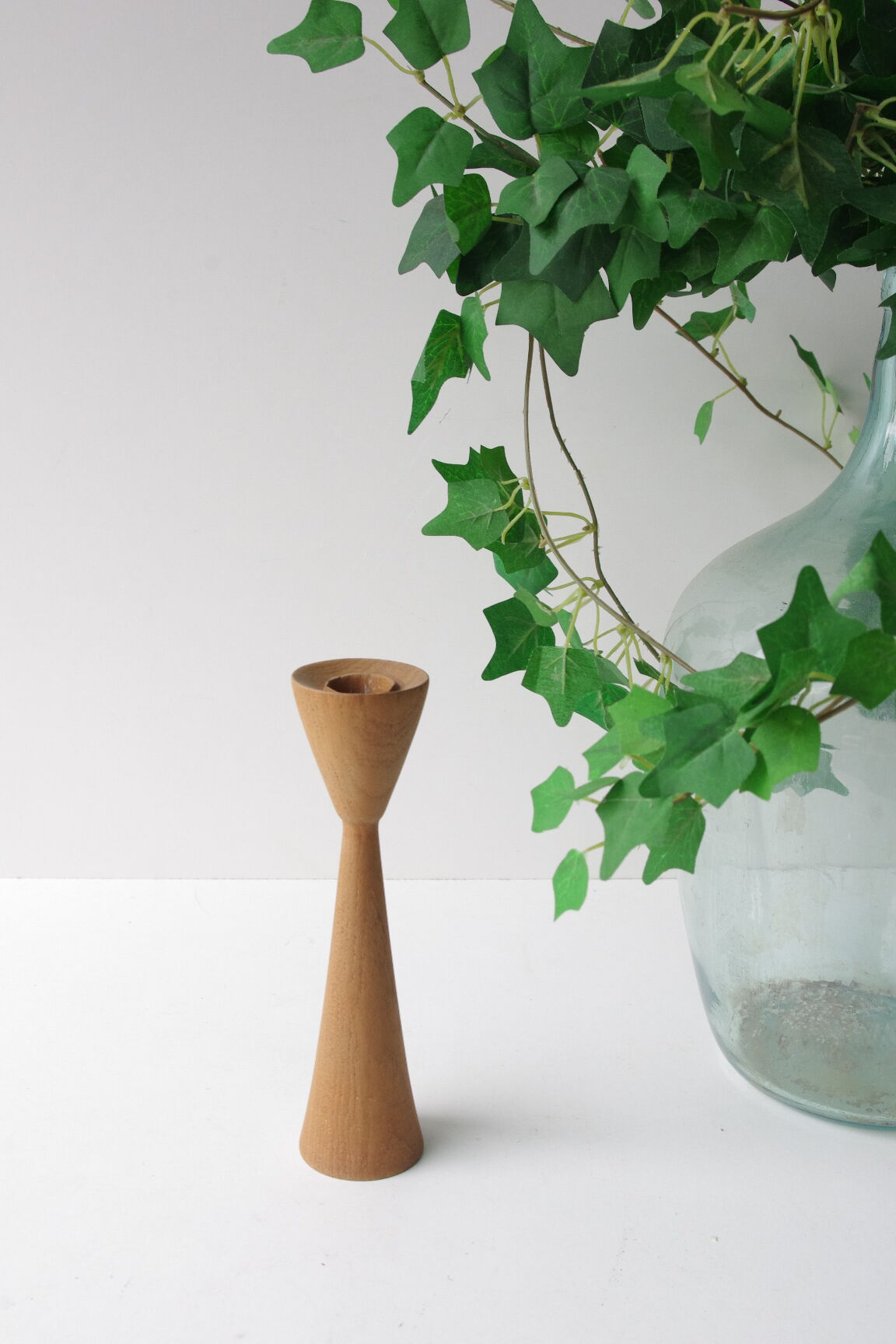 Danish designer teak candlestick