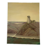Oil painting "Ruined Tower Landscape"