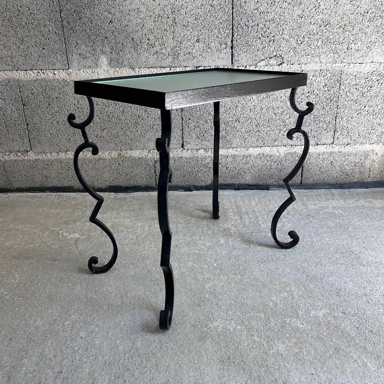 Wrought iron side table