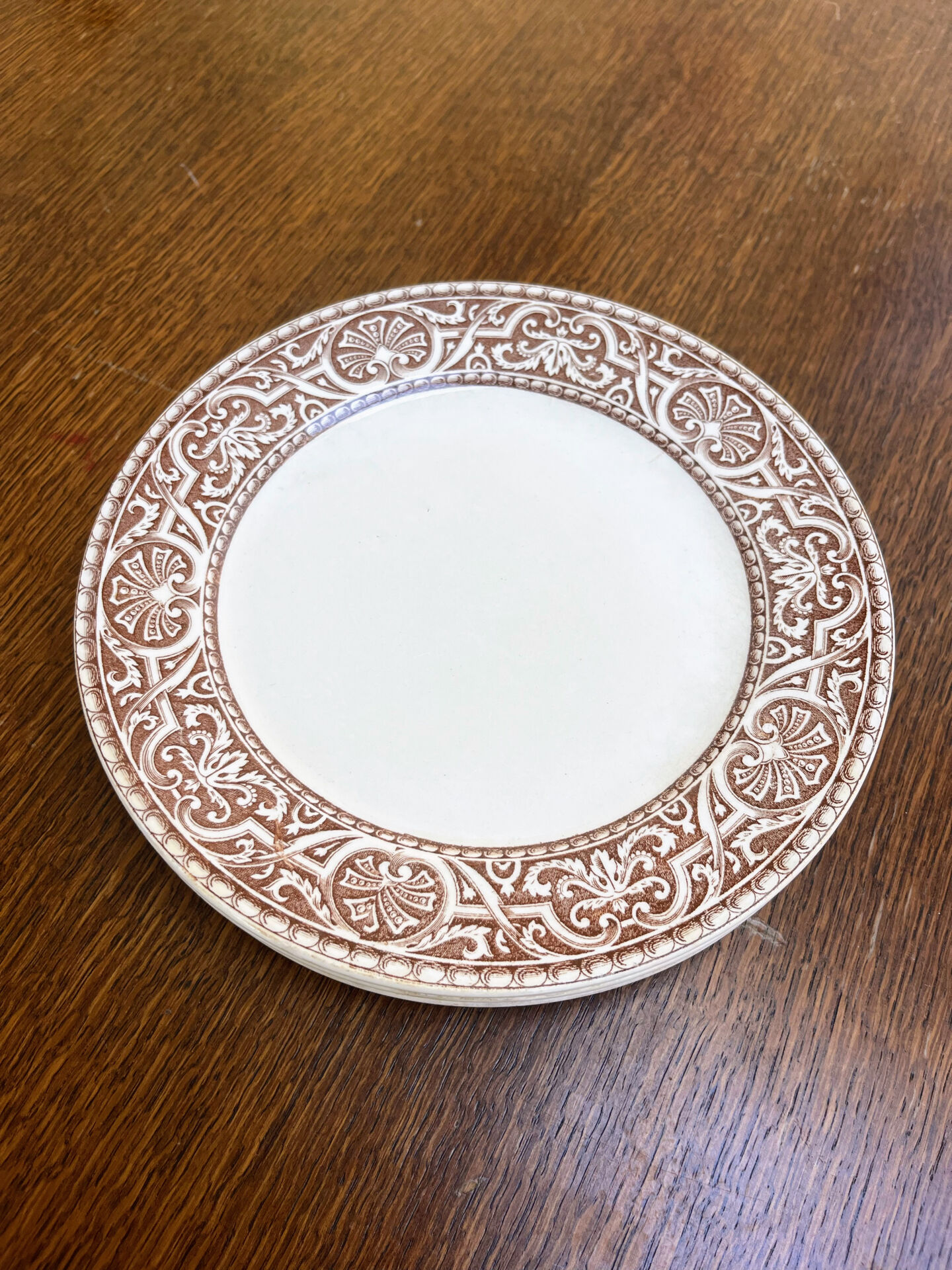 Set of 4 dessert plates Creil & Montereau – Labrador model
