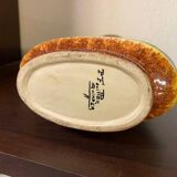 Quimper fouillen faience pitcher from the 50s/60s oblique shape gorse decor