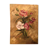 Oil bouquet painting on panel