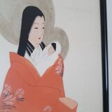 Peinture japonaise gouache sur soie, 1930