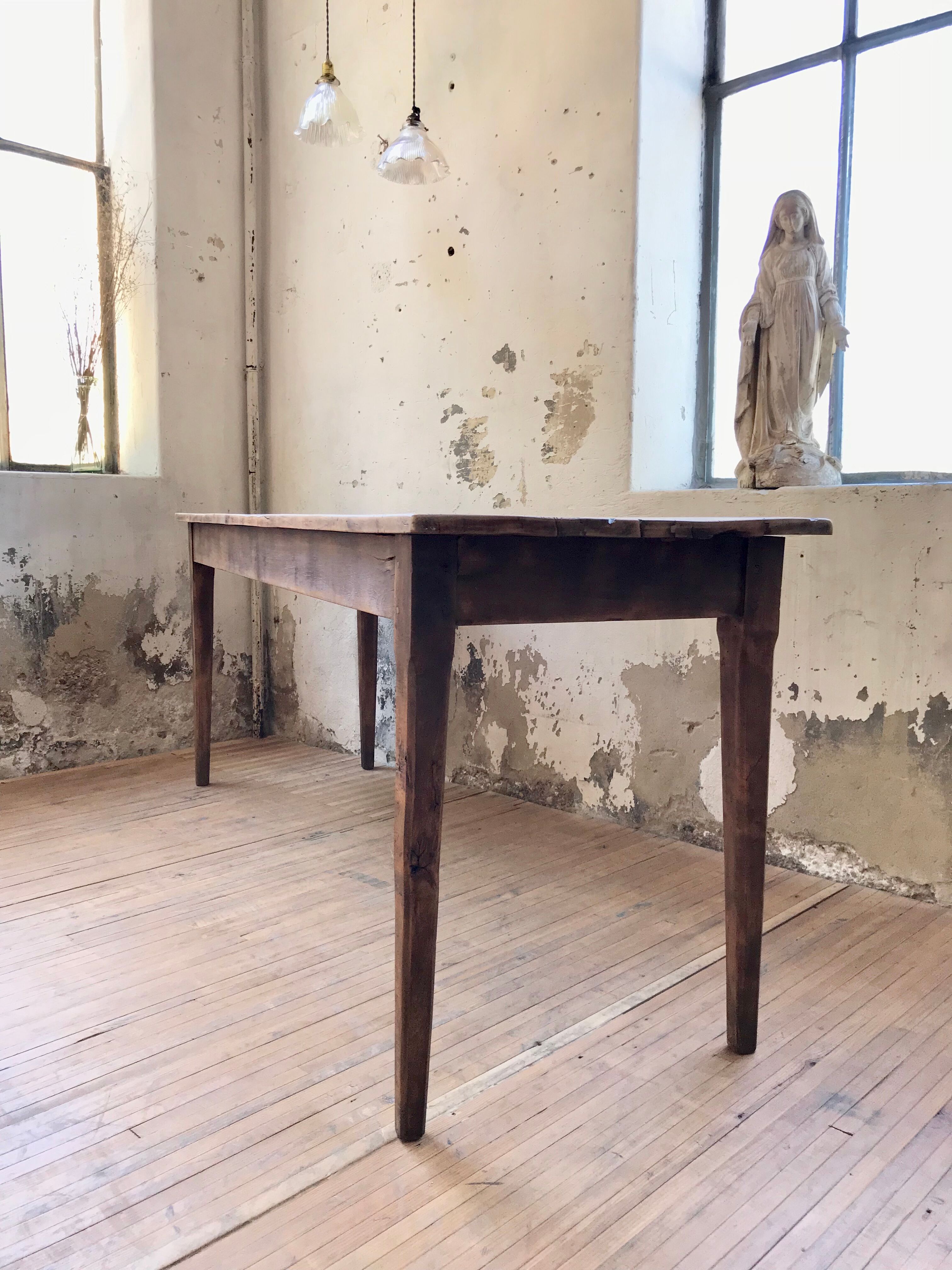 Table de ferme vintage en hêtre