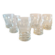 6 50s Wine Glasses, Art Deco pattern. Chiseled glass