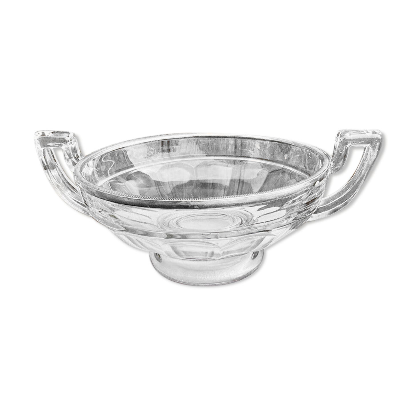 Art Deco fruit bowl with silver Minerva frame, Val Saint Lambert