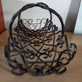 Panier de rangement en fer forgé vintage années 60