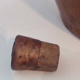 Gargoulette, terracotta jug covered with leather