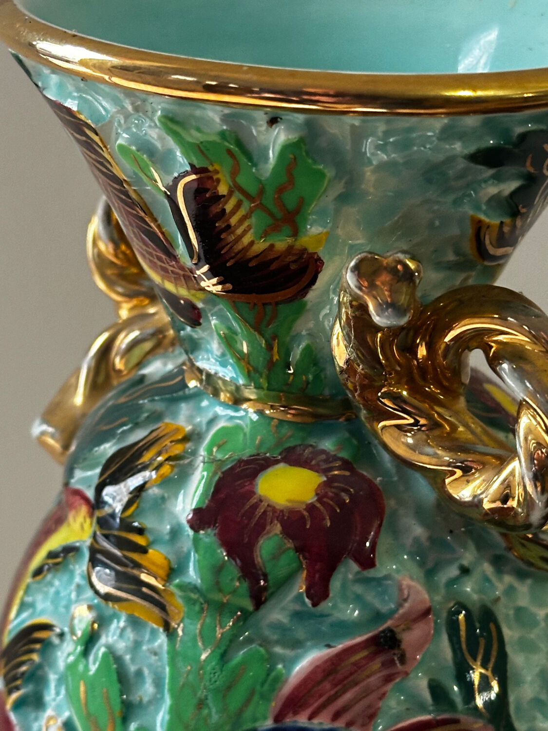 Cerdazur Monaco vase in ceramic with fish decoration