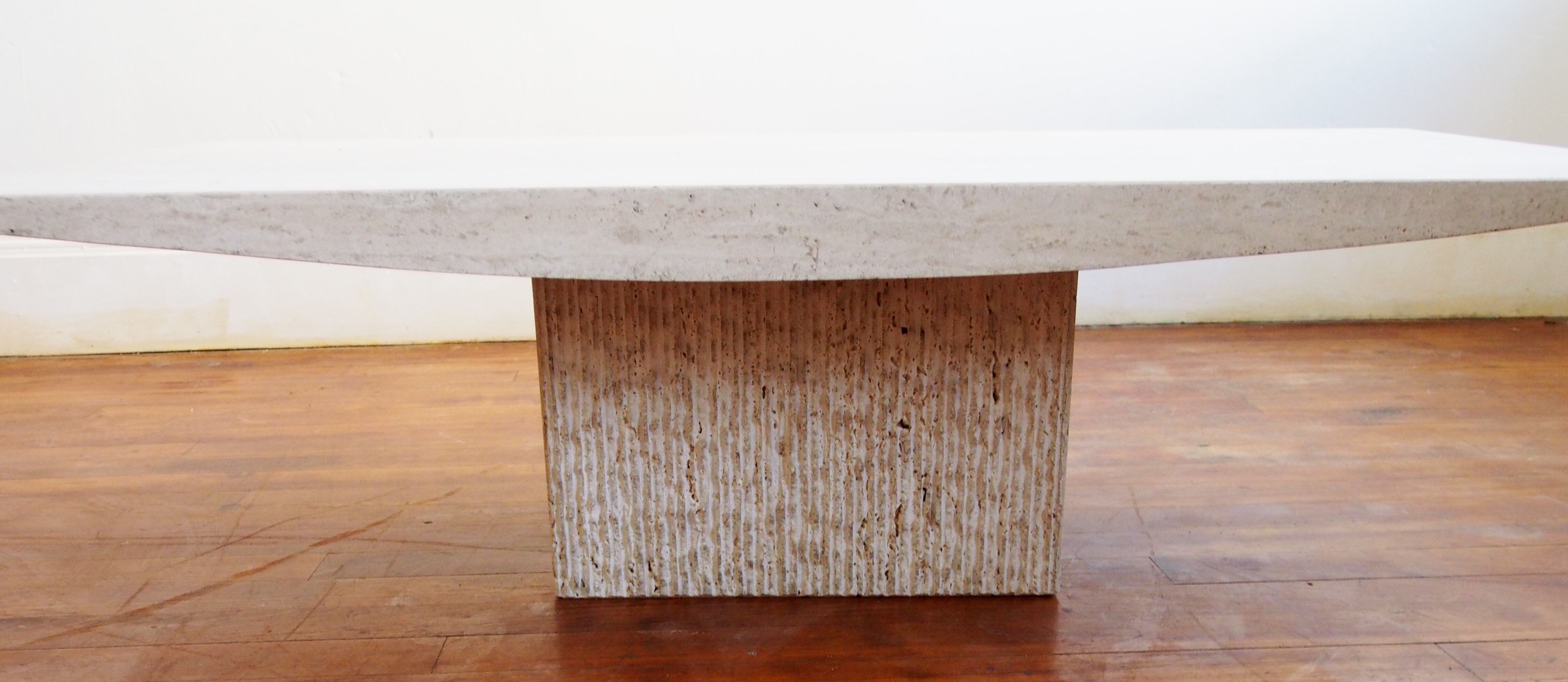 Travertine coffee table, 1980s