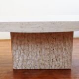 Travertine coffee table, 1980s