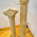 Carved wooden columns Corinthian capital
