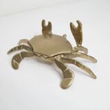 Solid brass crab ashtray 1960