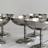 5 silver-plated metal cups