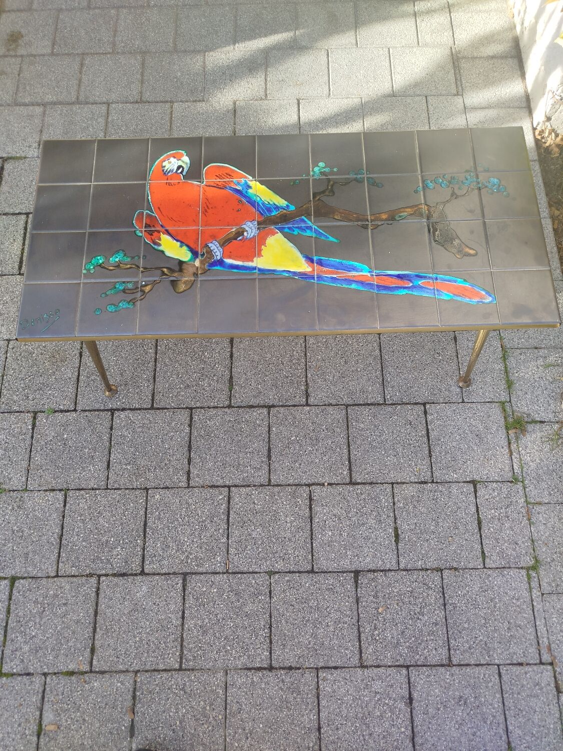 Ceramic coffee table from the 1950s signed Denisco.