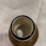 Vintage glossy brown two-layer blown glass vase, Scandinavian taste