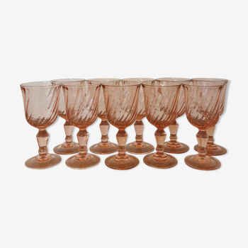 Service of 10 Rosaline wine glasses