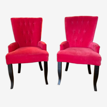 Fuschia pink velvet chairs