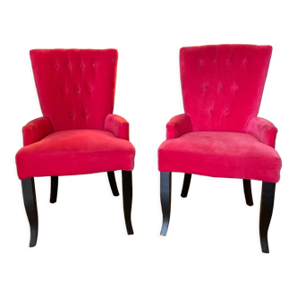 Fuschia pink velvet chairs