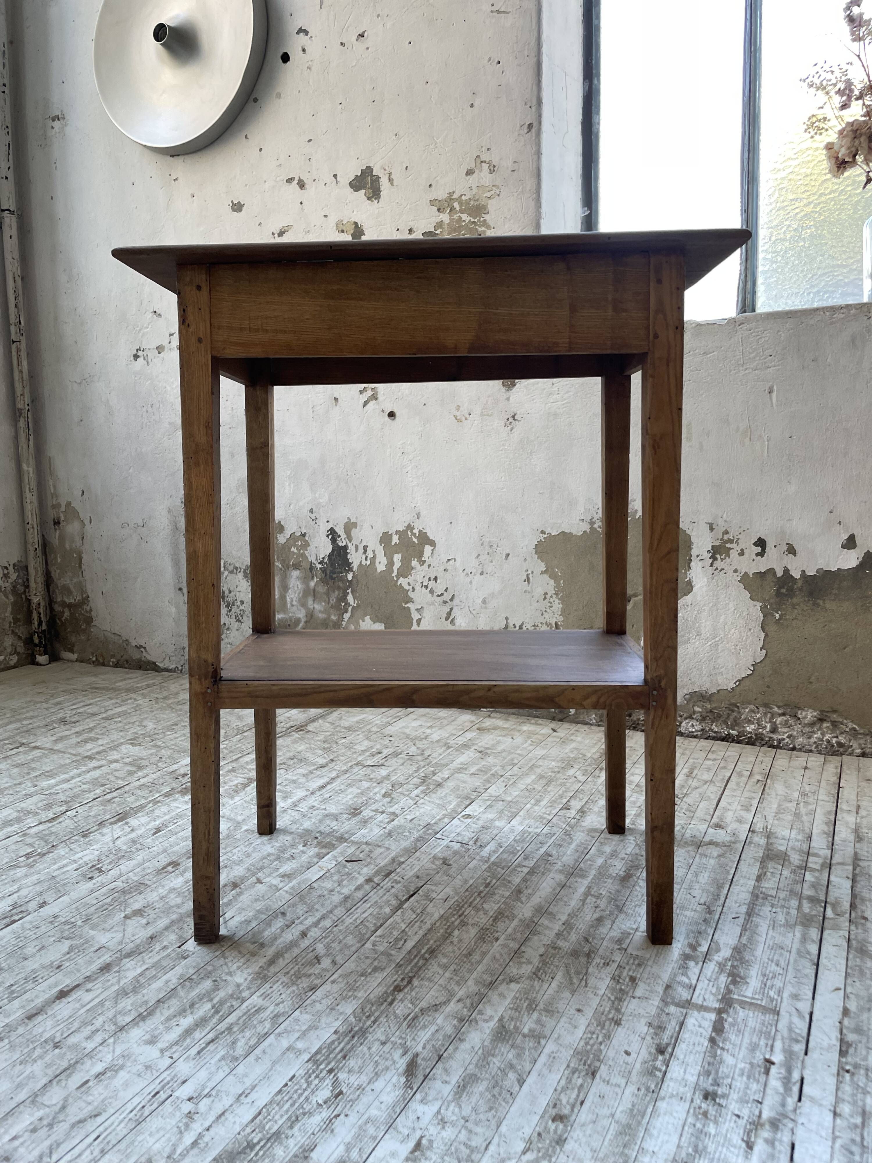 Oak spindle leg console table