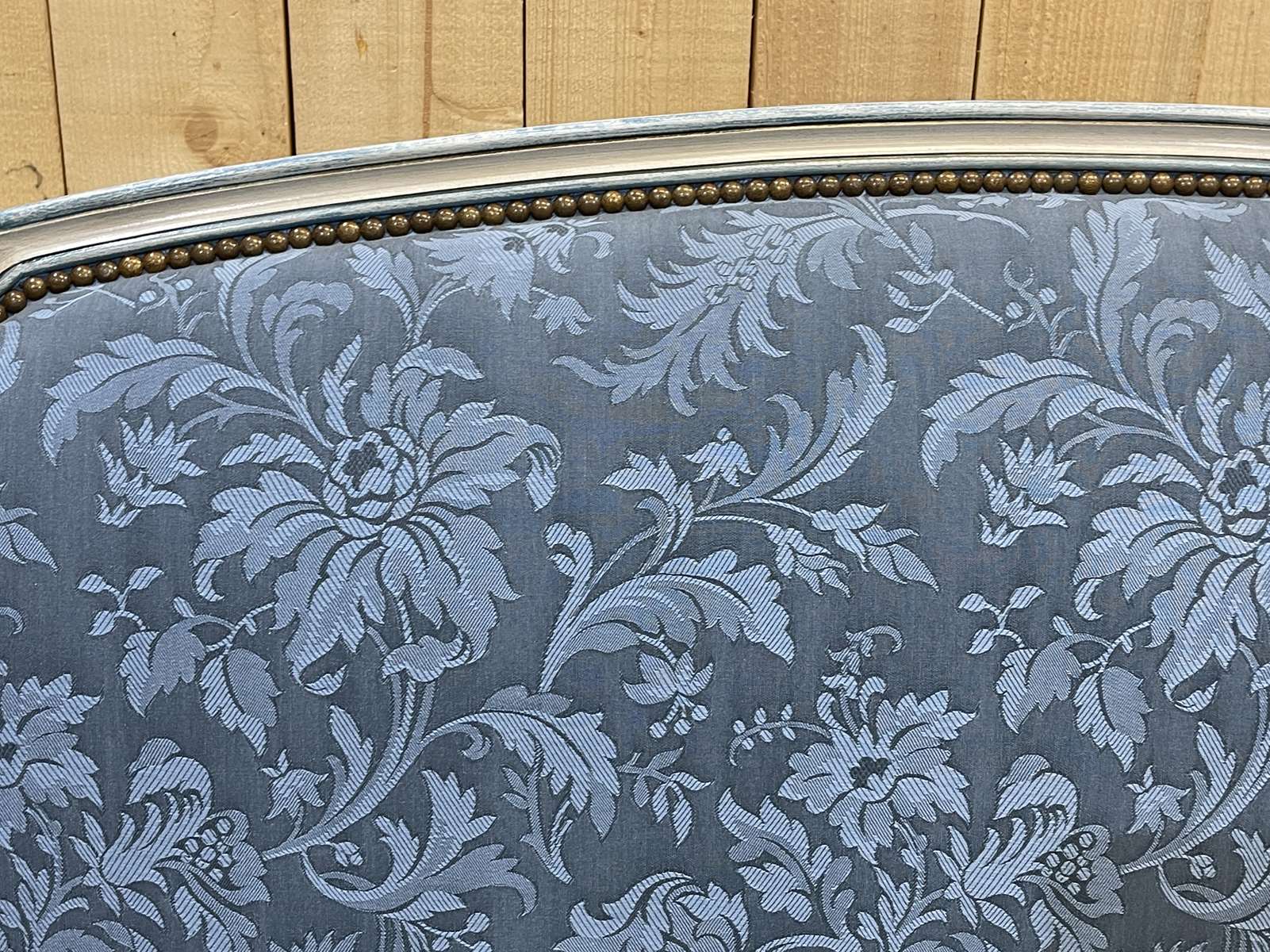 Louis XV style sofa from the 70s in beech, feather seat cushions