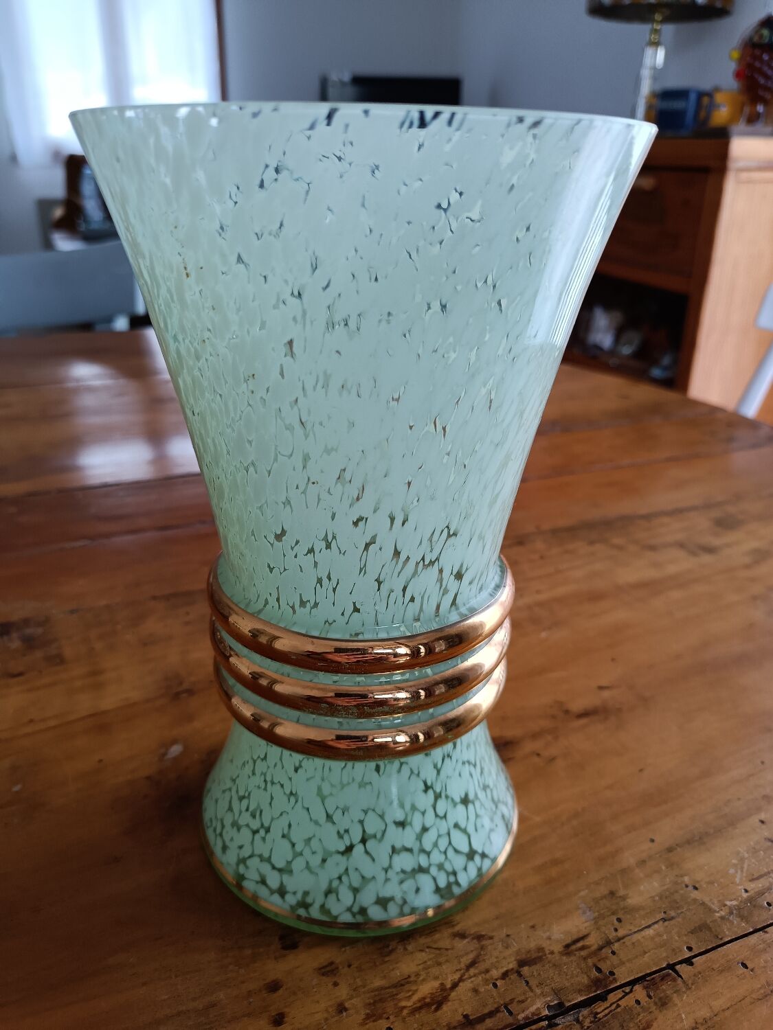 Art Deco vase in the style of Clichy Green