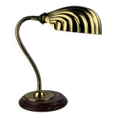 Lampe de bureau à col de cygne en laiton du milieu du siècle