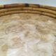 Vintage round bamboo and Capiz shell platter – Italy, 1970s