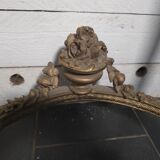 Louis XVI style console in gilded wood with a marble top.