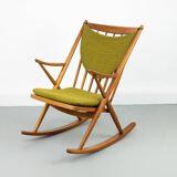 Midcentury Teak Rocking Chair by Frank Reenskaug for Bramin, 1960s