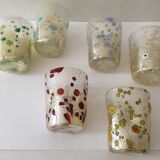 Set of 6 murano glasses acqua "goto" "murrisa" in murano glass unique piece