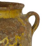 Pot à confit ancien français à glaçure jaune