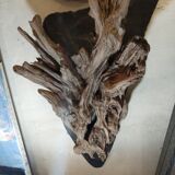 Natural wood sculptural coat rack