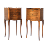 Pair of natural wood bedside tables